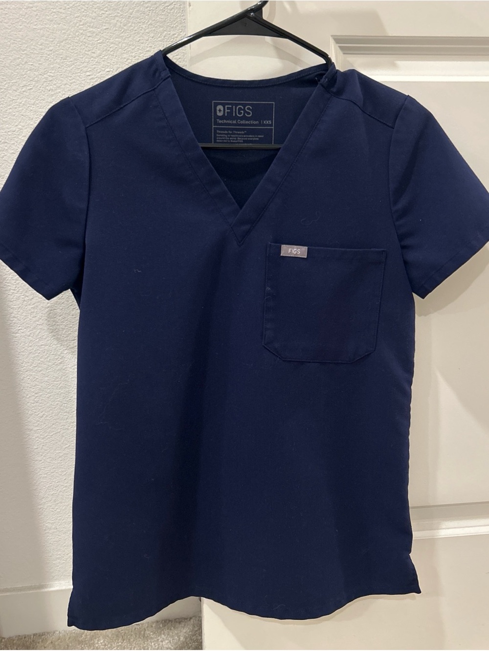 FIGS Navy V-Neck Scrub Top